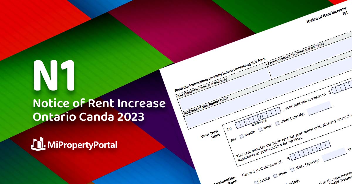 N1 Form Notice of Rent Increase Ontario Canada 2024